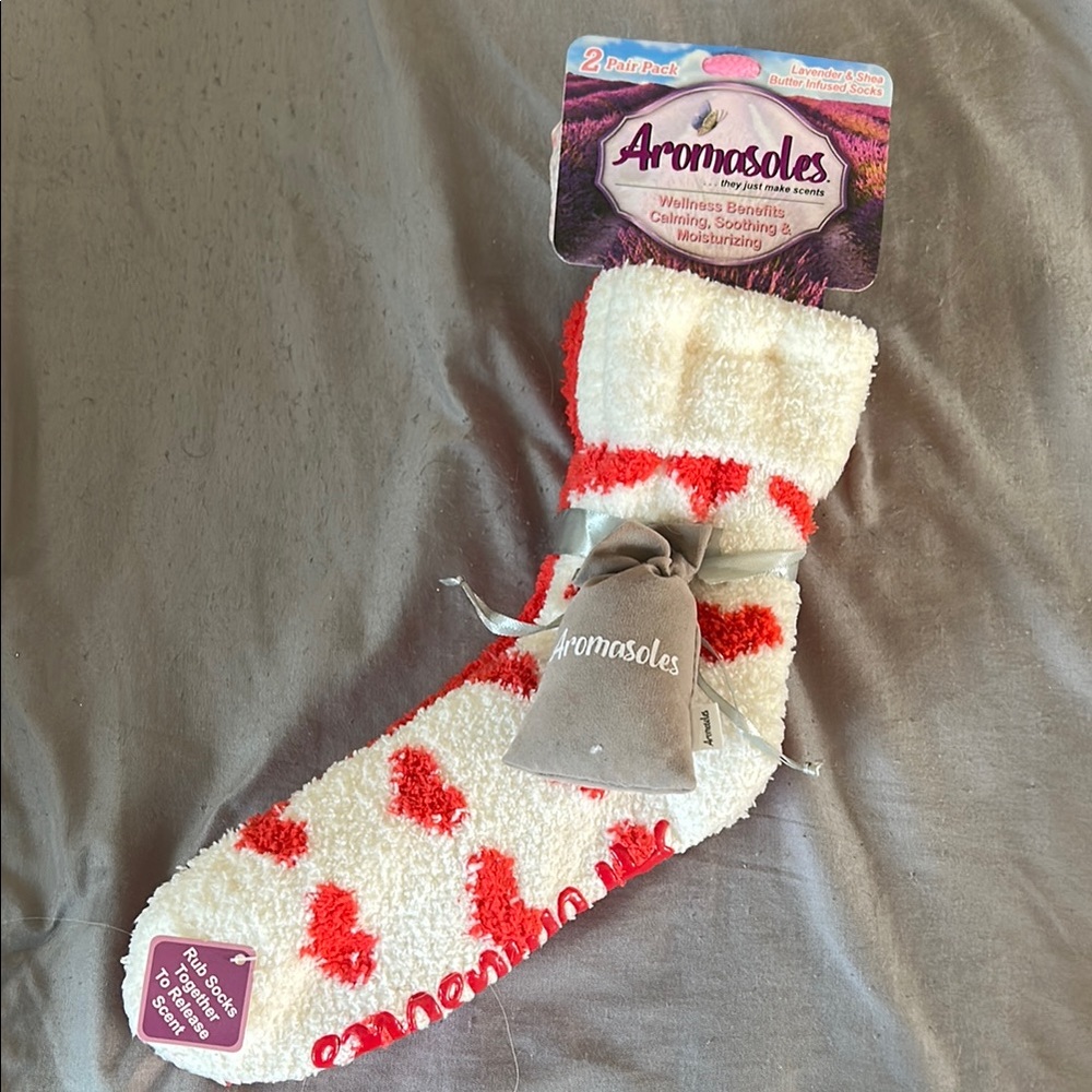 Red and White Cozy Socks